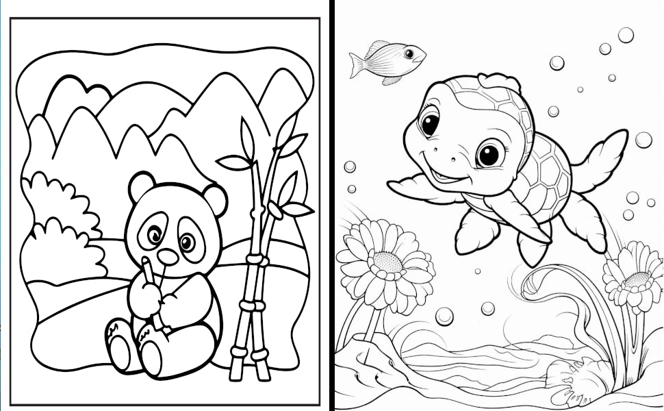 Animals & Fish: A Children's Coloring Adventure. Ages 4-8