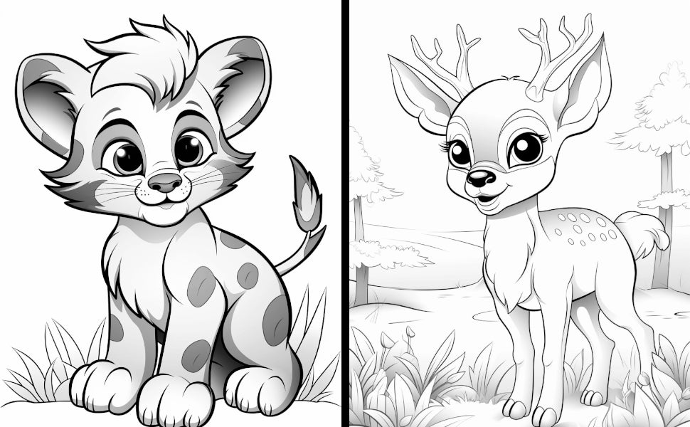 Adorable Animals Coloring Book: Charming Baby Animals to Color for Creative Kids