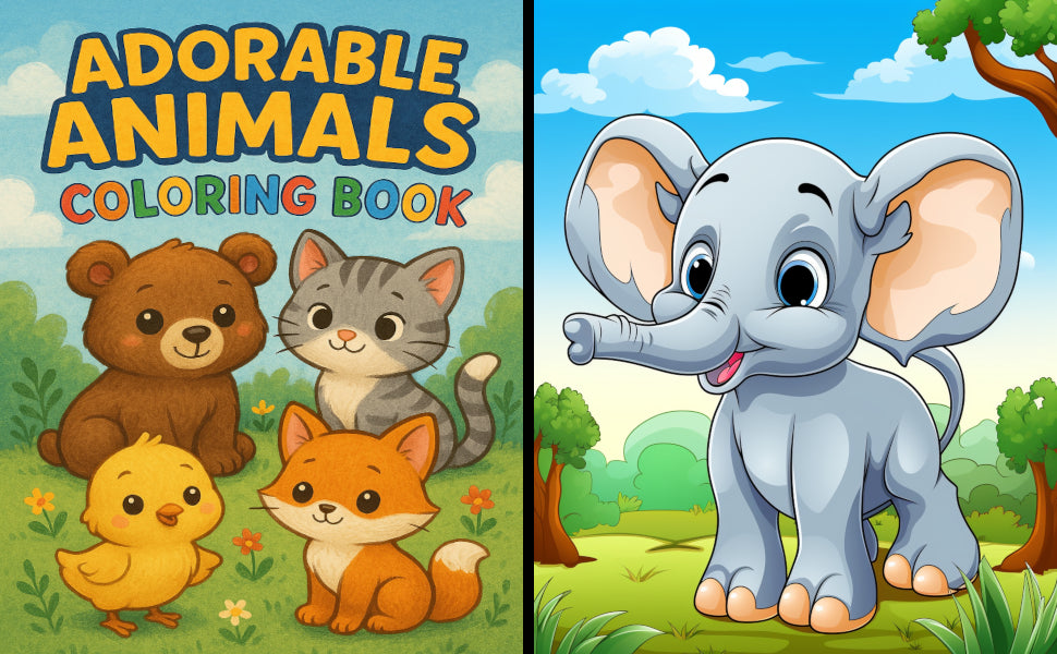 Adorable Animals Coloring Book: Charming Baby Animals to Color for Creative Kids